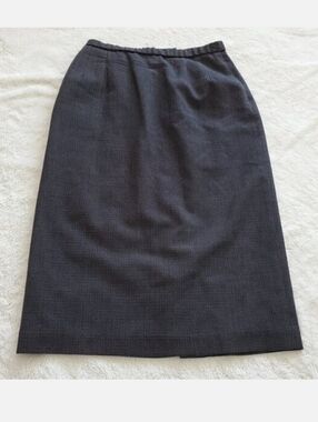 VTG Pendleton Black Wool Straight Midi Skirt‎ 10 Classic Work Academia Capsule
